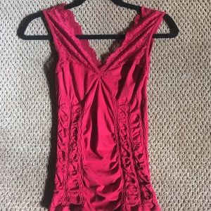 Sexy red lace top